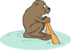Beaver Rowing Clip Art